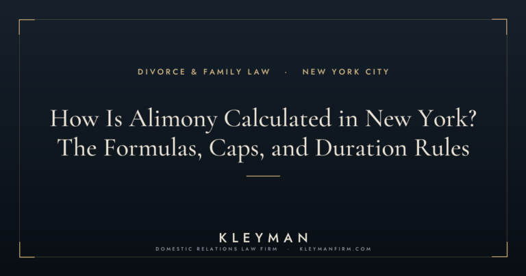 how is alimony calculated in new york — Kleyman Law Firm