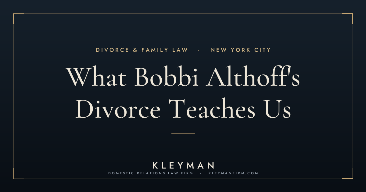 divorce lawyer in Manhattan — Kleyman Law Firm