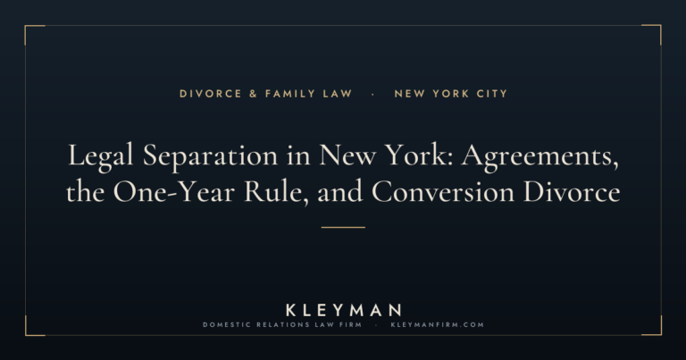 legal separation in new york — Kleyman Law Firm